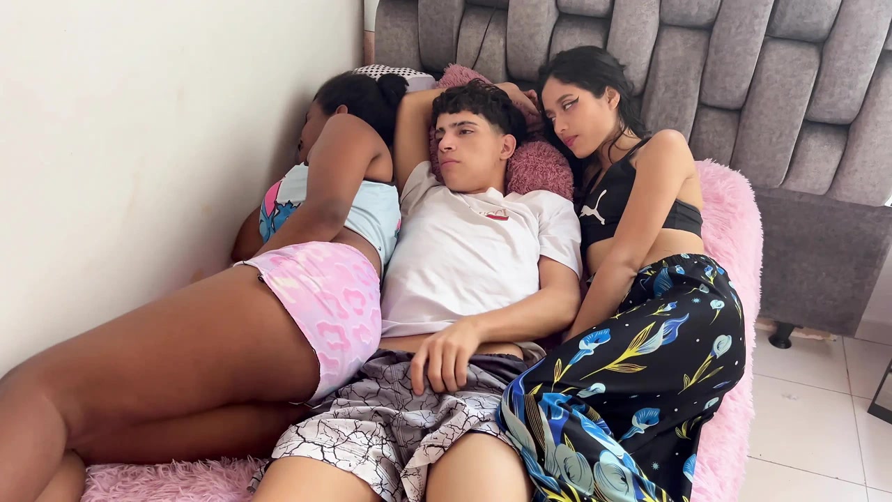 I share a bed with my girlfriend's best friend and she makes me fuck her hard